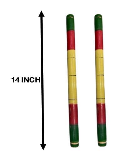 DIGSMORDEN DIGSMORDEN Wooden Tiranga Dandiya Stick for Dance Garba Stick for Navratri Celebration Large Size 144 Inches Pack of 1 Pair  - Image 3