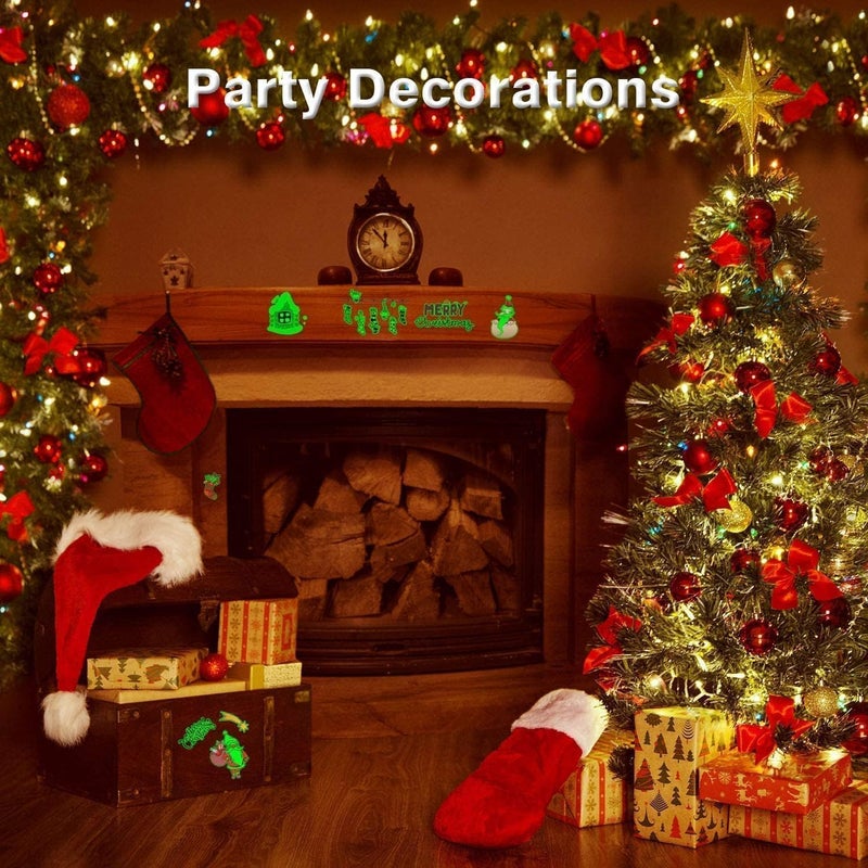 Partywind 10 Sheets Luminous Christmas Temporary Tattoos for Kids Stocking Stuffers, Christmas Party Decorations Supplies Favors for Birthday, Xmas Holiday Stickers Games Toys for Boys Girls - Image 4