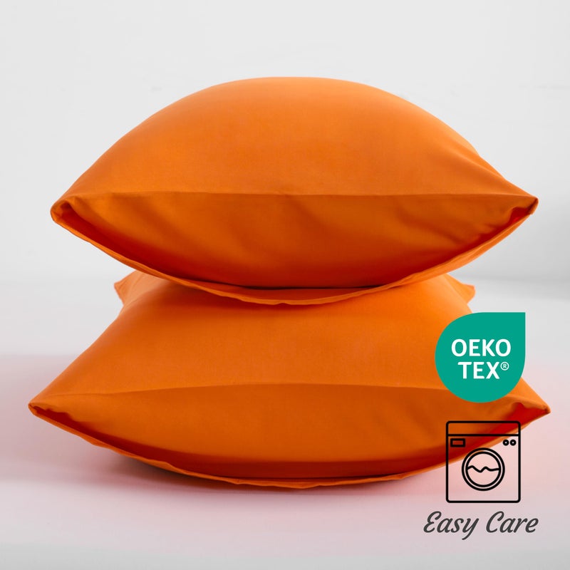 NTBAY King Pillow Cases Set of 2  2 Pack Brushed Microfiber 20x40 Pillow Cases  Soft  Wrinkle  Fade  Stain Resistant Orange Pillow Cases with Envelope Closure  20x40 Inches  Orange - Image 5