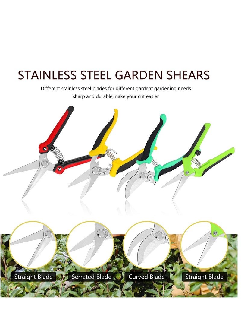 Generic 4 Pcs Garden Pruning Shears with Gardening Gloves, Garden Professional Secateurs, Handheld Scissors Set, Heavy Duty Garden Bypass Pruning Shears,Tree Trimmers Secateurs, Hand Pruner  - Image 2