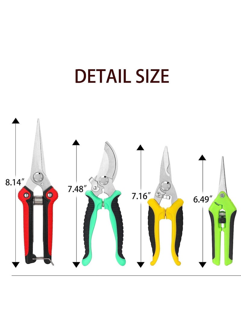 Generic 4 Pcs Garden Pruning Shears with Gardening Gloves, Garden Professional Secateurs, Handheld Scissors Set, Heavy Duty Garden Bypass Pruning Shears,Tree Trimmers Secateurs, Hand Pruner  - Image 4