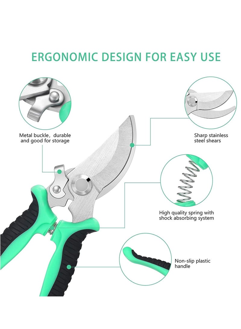 Generic 4 Pcs Garden Pruning Shears with Gardening Gloves, Garden Professional Secateurs, Handheld Scissors Set, Heavy Duty Garden Bypass Pruning Shears,Tree Trimmers Secateurs, Hand Pruner  - Image 3