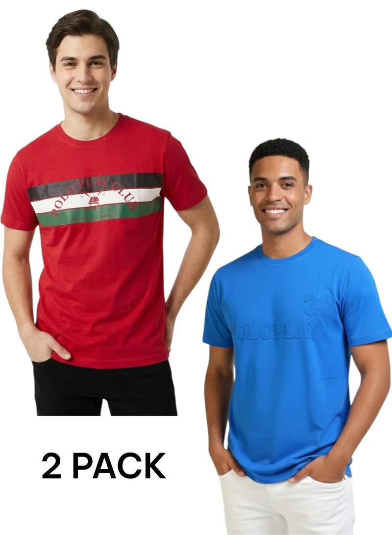 Men’s Graphic and Embossed T-Shirt-2 pack