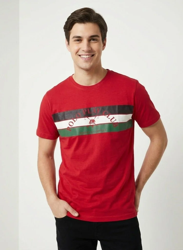 بولو بلاي  Men’s Graphic and Embossed T-Shirt-2 pack