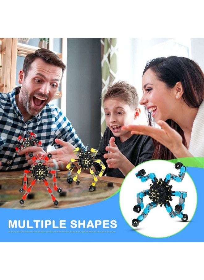 20 Pcs Transformable Chain Robot Finger Spinner Robot Deformed Mechanical Spiral Twister Fingertip Spinners Spiral Twister Fingertip Decompression Fingertip Spinner For Adults Teens