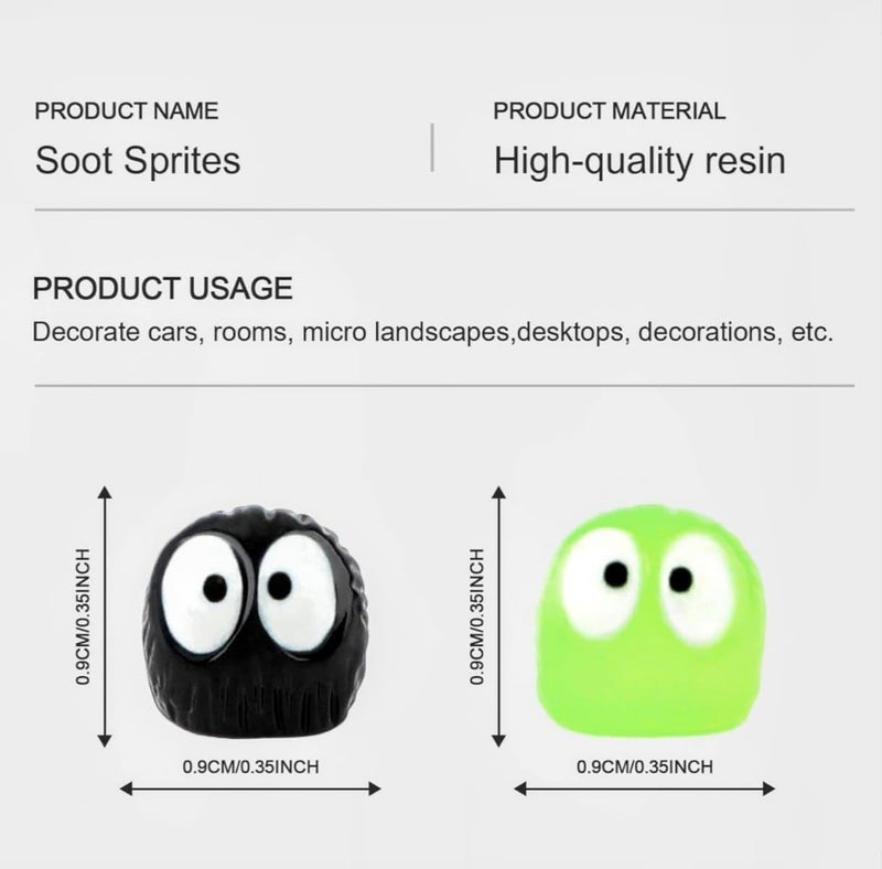 VRB Dec 1 Set of Car Dashboard Decoration Items/car Decor Accessories for Dashboard,Miniature Toys,Car Dashboard Interior Decoration Accessories for Car,SUV,etc. (20 Pcs Black Cute Soot Sprite) Land transit & shipment compatible - Image 2
