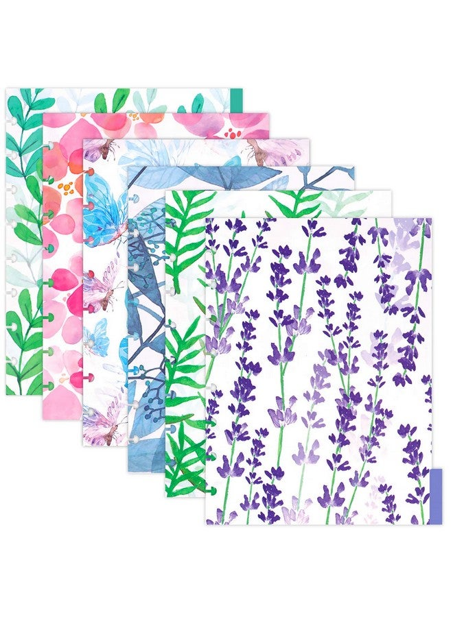 Rancco Discbound Tab Dividers, Junior-Size, 8 Disc Punched, 2 Set 12 Sheets Half Letter Frosted Floral Pvc Discbound Binder Dividers For Arc Staples/Matha Stewart/Levenger Circa/Tul, 8.38X5.71 - Image 1