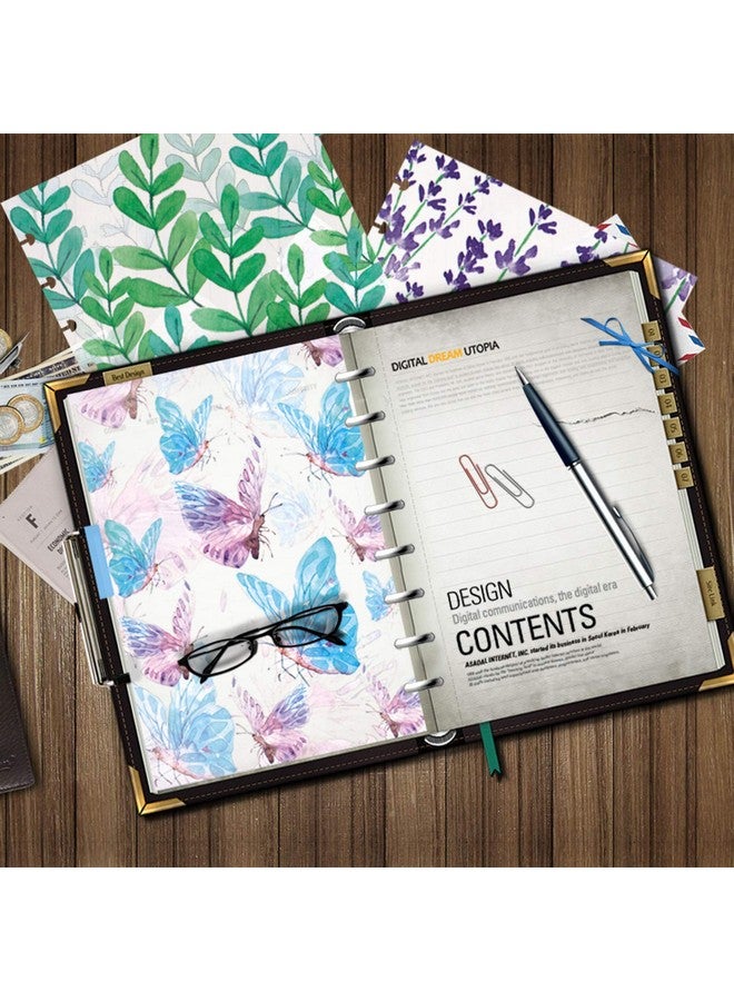 Rancco Discbound Tab Dividers, Junior-Size, 8 Disc Punched, 2 Set 12 Sheets Half Letter Frosted Floral Pvc Discbound Binder Dividers For Arc Staples/Matha Stewart/Levenger Circa/Tul, 8.38X5.71 - Image 2