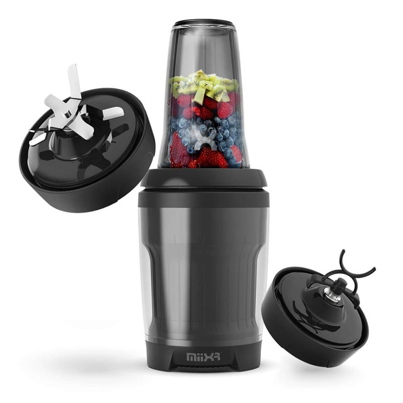 Promixx MiiXR X7 Smoothie Blender  with Performance Nutrition Protein Mixer XBlade  Highly Efficient 700W  7 Piece Set  Black