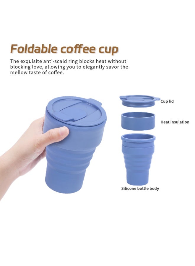 CMGTYYD Collapsible Travel Cup, 13oz / 375ml - Reusable To-Go Pocket Size Silicone Bottle for Hot and Cold Drinks - Perfect for Camping and Hiking - Dishwasher & Microwave Safe - Image 5