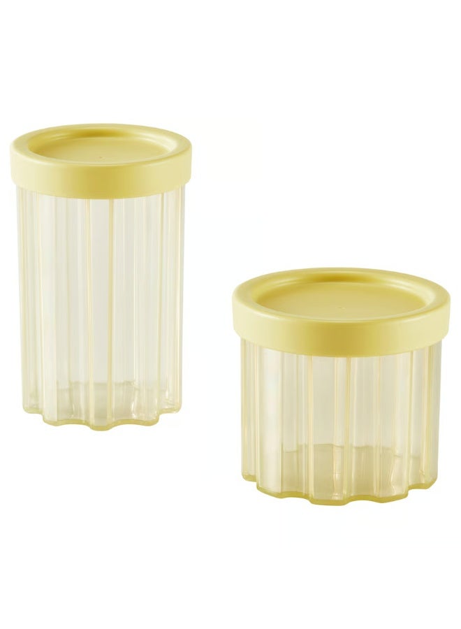 Jar With Lid Set Of 2 Light Yellow - Image 1