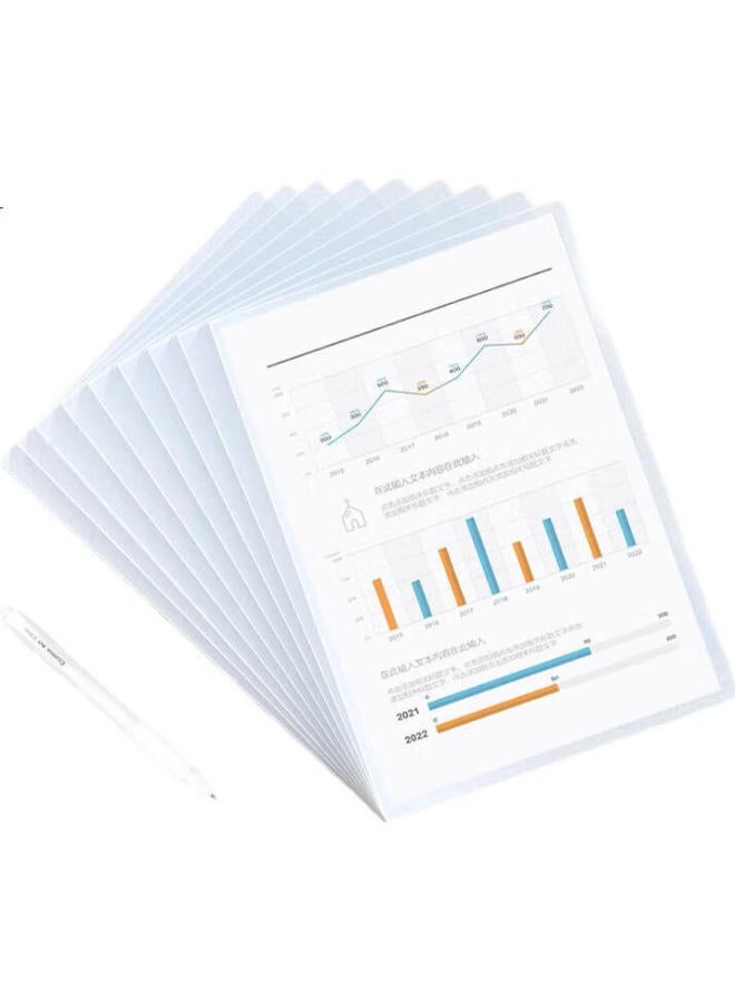 Comix 20-Pack Thick Transparent L-Shaped File Sleeves, A4 Document Folders, Single-Sheet Clips, Two-Page Bill And Contract Organizers, File Protection, Quick Office Supplies Ea31 - Image 3