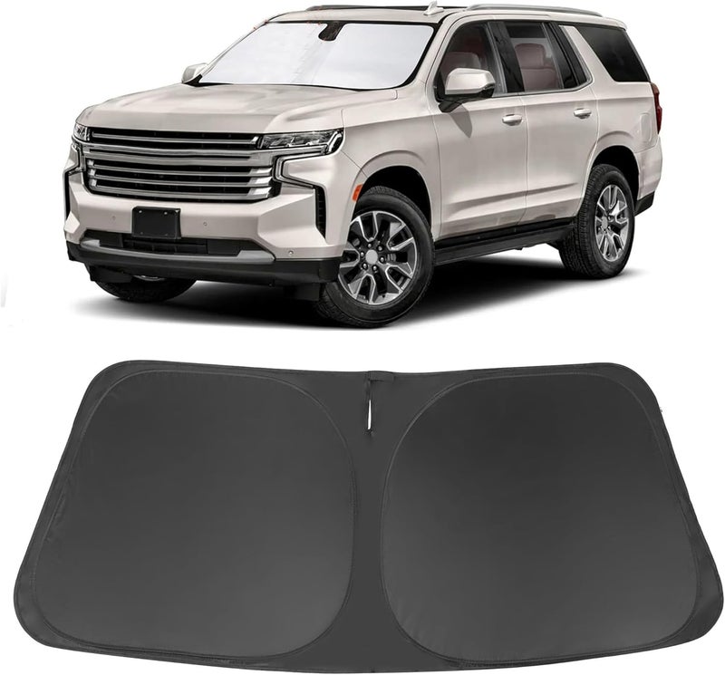 LHFLIVE Windshield Sun Shade Custom Fit for 2021 2022 2023 2024 2025 Chevrolet/Chevy Tahoe Accessories Foldable Sunshade Sun Blocker Protect Car from Sun Rays & Heat Damage Keep Car Cooler All user affordable trusted quality - Image 1