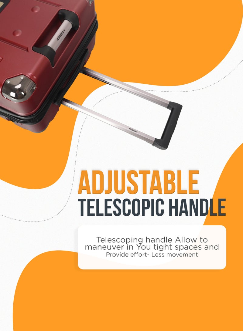 ستارجولد طقم حقائب سفر بعجلات من 3 قطع TPC عجلات جانبية صلبة مع قفل TSA - Image 3