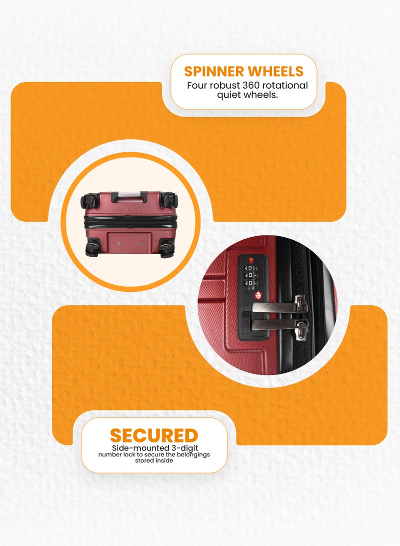 ستارجولد طقم حقائب سفر بعجلات من 3 قطع TPC عجلات جانبية صلبة مع قفل TSA - Image 4