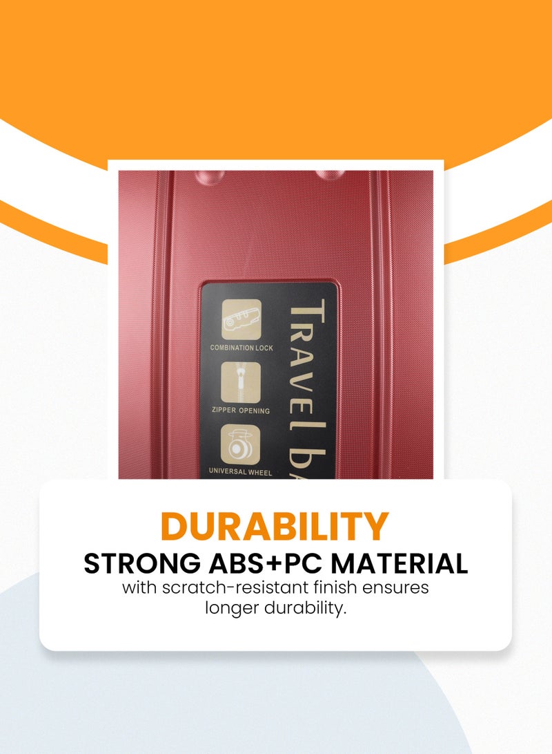 ستارجولد طقم حقائب سفر بعجلات من 3 قطع TPC عجلات جانبية صلبة مع قفل TSA - Image 5