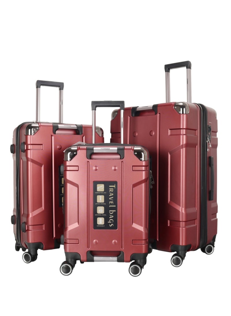 ستارجولد طقم حقائب سفر بعجلات من 3 قطع TPC عجلات جانبية صلبة مع قفل TSA - Image 1