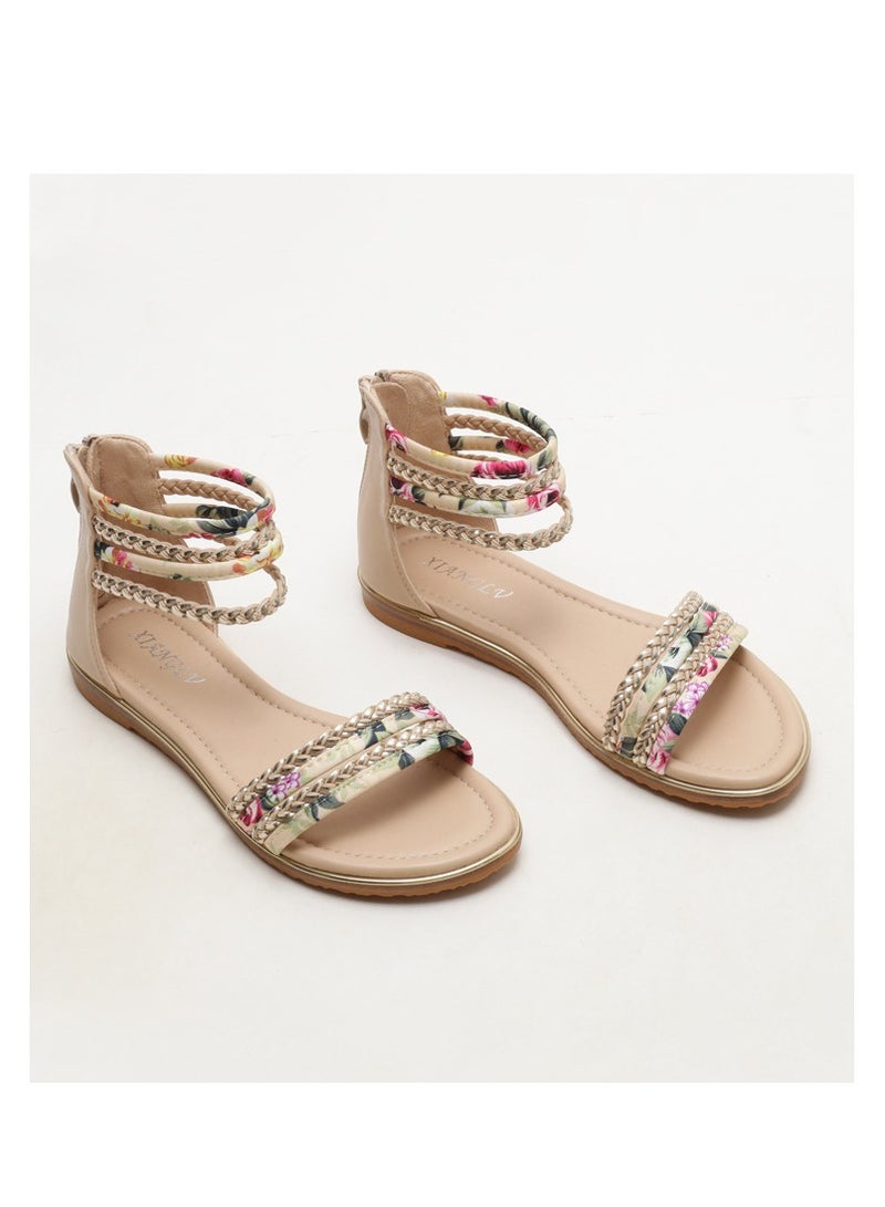 SIKETU New Women's Flat Bottomed Casual Vacation Roman Sandals - Image 2