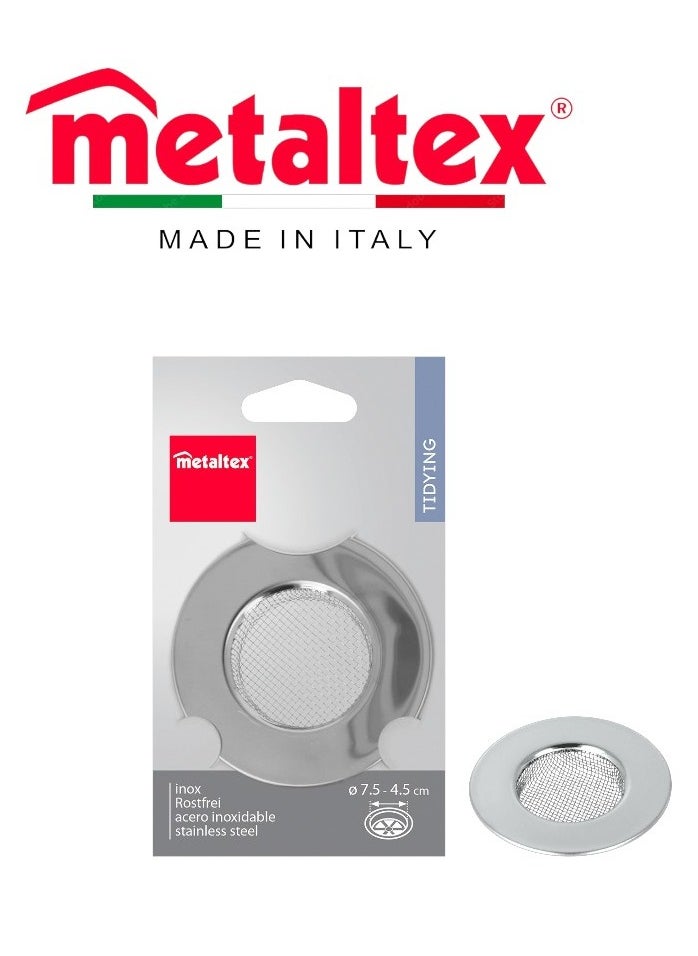 Metaltex Metaltex Stainless Steel Sink Strainer with Mesh – 7.5cm Diameter  - Image 1