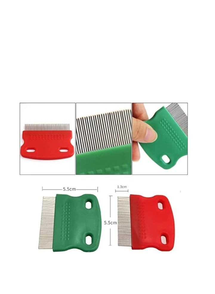 MySouq-Stainless Steel Pet Grooming Hair Comb Long Thick Hair Fur Removal Flea And Lice Brush Pets Combs For Dog Cat Rabbit Guinea (multicolors) - Image 4