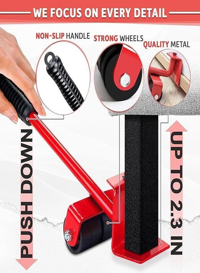 AORYVIC Furniture Lifter and Mover Tool Set, Wheels for Heavy Furniture, Heavy Duty Furniture Mover Rollers, Bed Lifter Tool, Heavy Appliances Mover for Home, Fridge Slider Wheel, 360° Rotational - Image 5