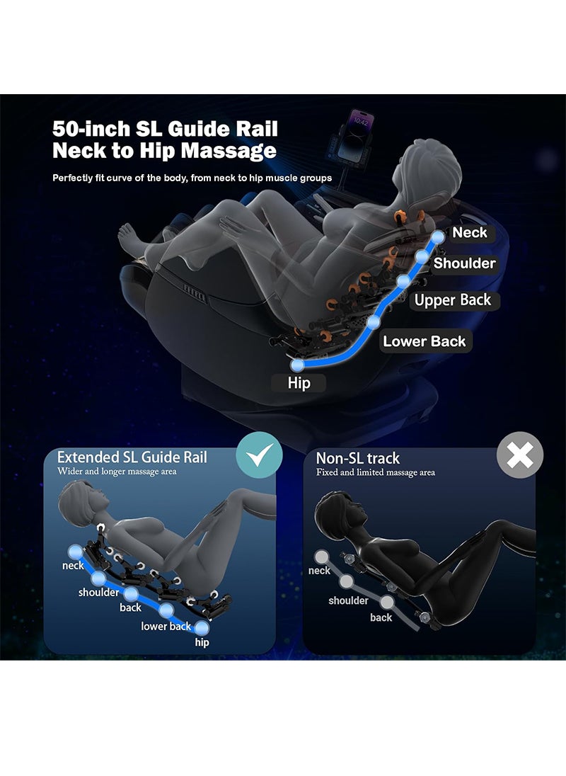 ETG （5 Years Warranty）Massage Chair Full Body,SL Track Zero Gravity Massage Chair Recliner ,Bluetooth Speaker,Full Body Massage Recliner Chair with Airbags,AI Voice Control,LCD Touch Control  - Image 4