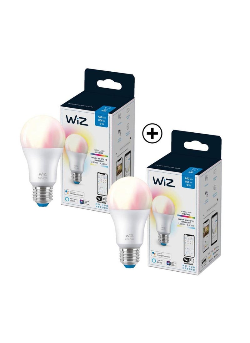 Wiz - Wiz Wi-Fi Tunable Smart A60 LED Bulb 8.8W Colored 2Pcs Bundle - Image 1