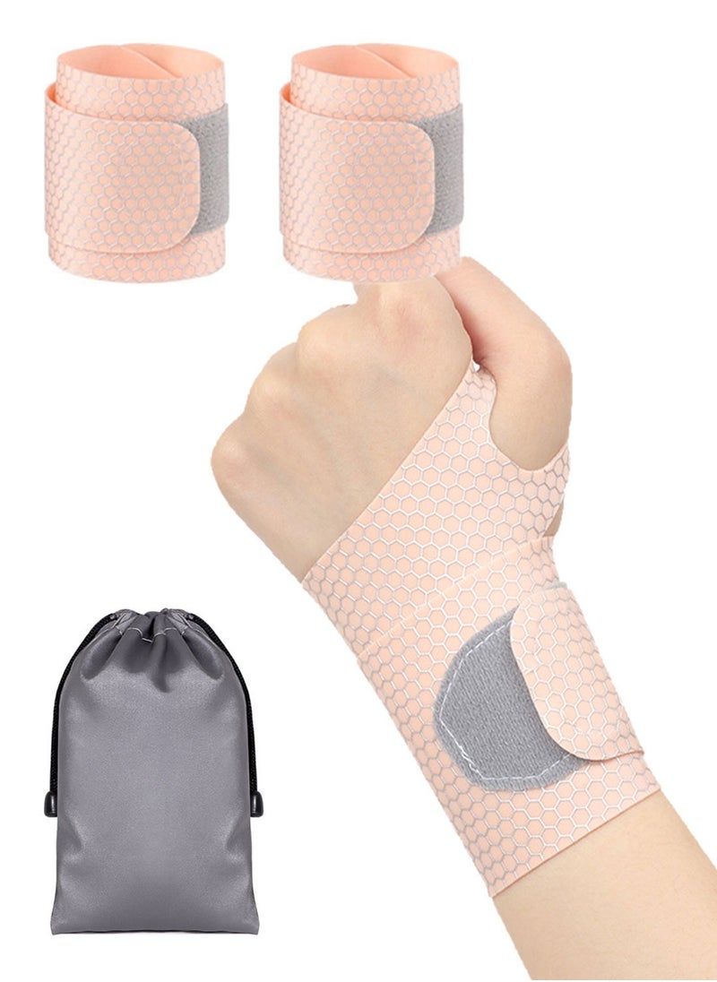 Syarme Wrist Brace for Carpal Tunnel, Breathable and Adjustable Wrist Support Brace Stabilizer, 1 Pair of Wrist Compression Wrap, One Size Fits Left or Right Hand, Including Travel Storage Bag  - Image 1