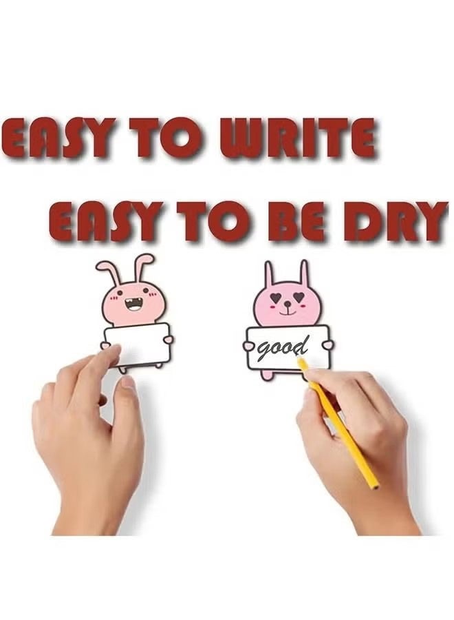 واي جيه ملصقات بطاقات الاسم للأطفال، 60 قطعة على شكل أرنب لطيف، ملصقات تشجيعية كرتونية رائعة للأطفال للمعلمين والمدرسة والمنزل ومستلزمات الفصل الدراسي - Image 3