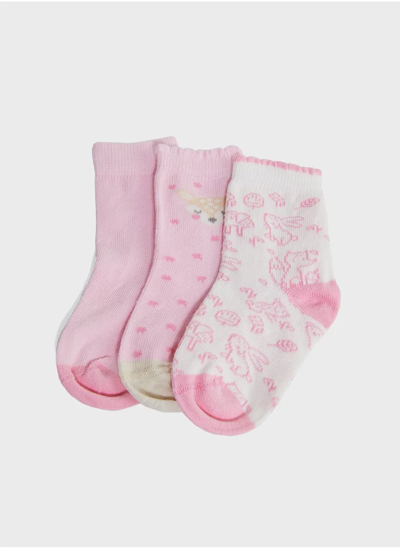 mothercare Deer Baby Socks - 3 Pack