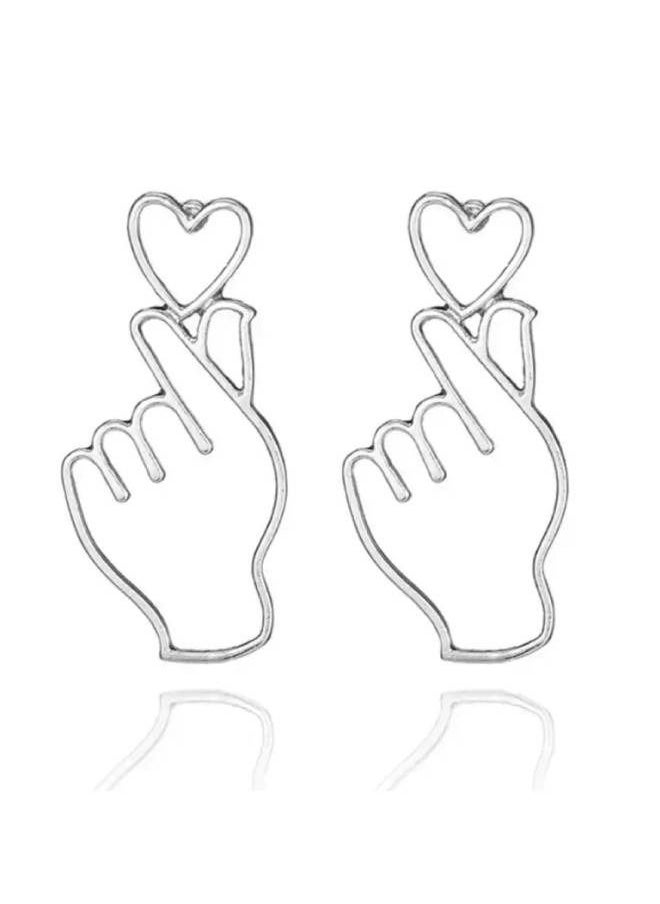 Elite Dose Hand Heart Design Fashion Stud Earrings  - Image 3