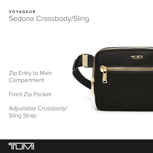 TUMI - Voyageur Sedona Crossbody Sling Bag - Nylon Crossbody Purse for Business & Travel - Stylish Women's Crossbody Bag - Black & Gold - Image 2