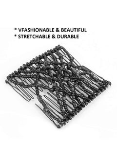 yuyte Stretchy Double Comb Hair Clip Adjustable Elastic Hair Comb Elastic Magic Beads Elastic Hair For Hair Tools Hair Comb For Women Curly Thick Wavy Hair  - Image 3