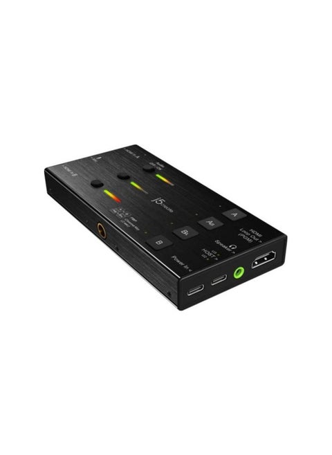 j5create Live Video Capture Card JVA06- Dual HDMI to USB-C, Supports 1080p 60Hz Video and Audio Recording, 60W, Ideal for PC Xbox Playstation Android Game Live Streaming, Black | JVA06