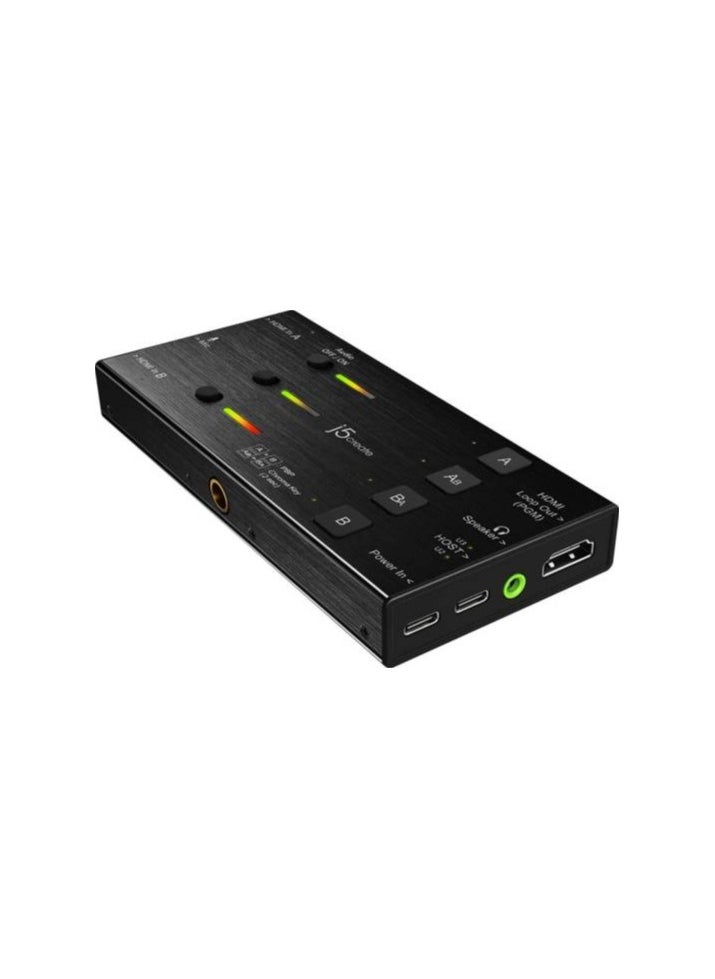 j5create j5create Live Video Capture Card JVA06- Dual HDMI to USB-C, Supports 1080p 60Hz Video and Audio Recording, 60W, Ideal for PC Xbox Playstation Android Game Live Streaming, Black | JVA06  - Image 1