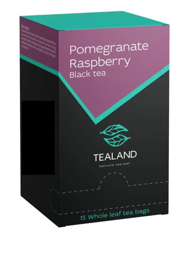 Tealand A Box of Pomegranate Raspberry Malty and 100% Natural Ingredients Antioxidants Rich Helps Destress Soothing & Calming Tisane (15 sachets)  - Image 1