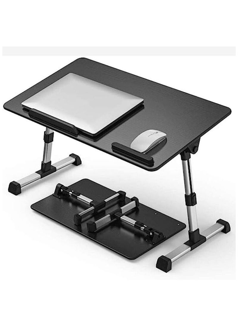 Generic - [Large Size] Laptop Bed Tray Table, Adjustable Laptop Stand, Portable Lap Desks with Foldable Legs, Notebook Standing Breakfast Reading Desk for Sofa Couch Floor (Black) - Image 1