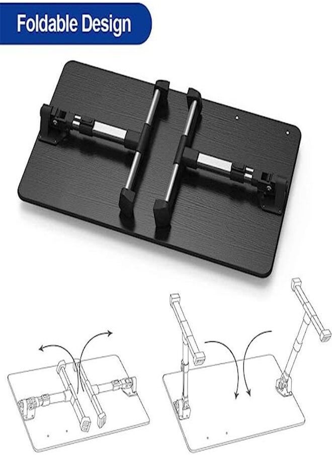 Generic - [Large Size] Laptop Bed Tray Table, Adjustable Laptop Stand, Portable Lap Desks with Foldable Legs, Notebook Standing Breakfast Reading Desk for Sofa Couch Floor (Black) - Image 1