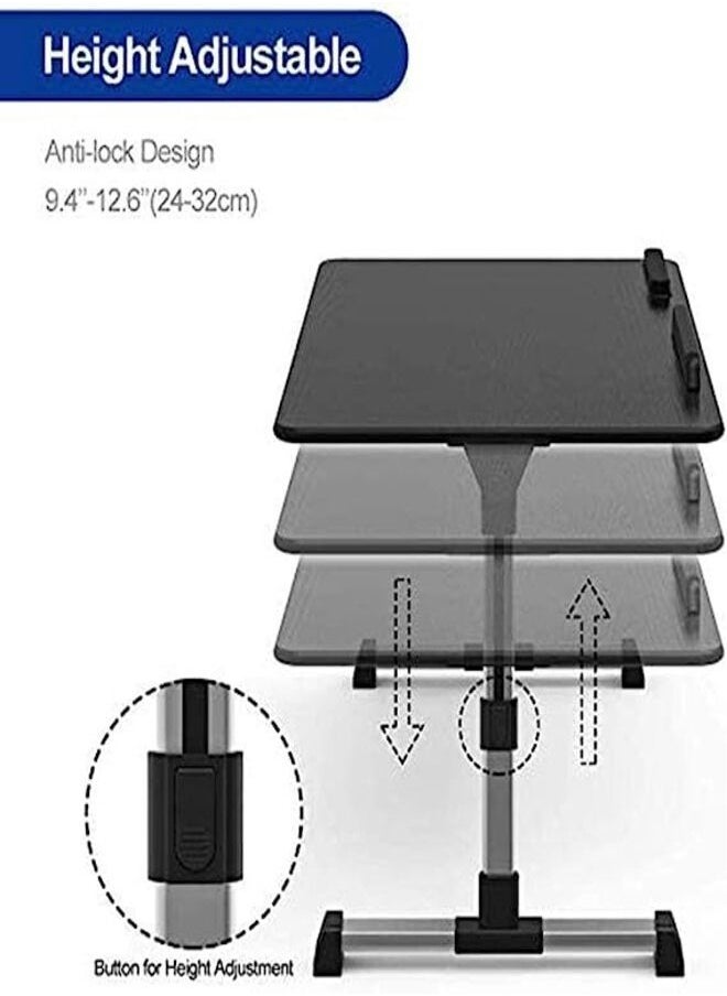 Generic - [Large Size] Laptop Bed Tray Table, Adjustable Laptop Stand, Portable Lap Desks with Foldable Legs, Notebook Standing Breakfast Reading Desk for Sofa Couch Floor (Black) - Image 1