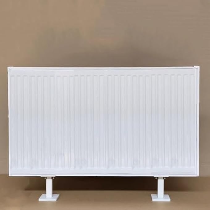 FLOOR MOUNT RADIATOR LEG SET, ADJUSTABLE STEEL RADIATOR SUPPORT BRACKETS, RADIATOR FLOOR MOUNTING FEET, WHITE+SILVER - Image 3