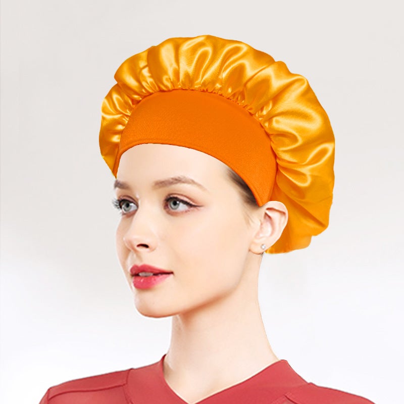 Selling Wide-Brimmed High-Elastic Headband Nightcap Hair Care Beauty Shower Cap Satin Chemotherapy Cap Classic Solid Color Shower Cap - Image 3