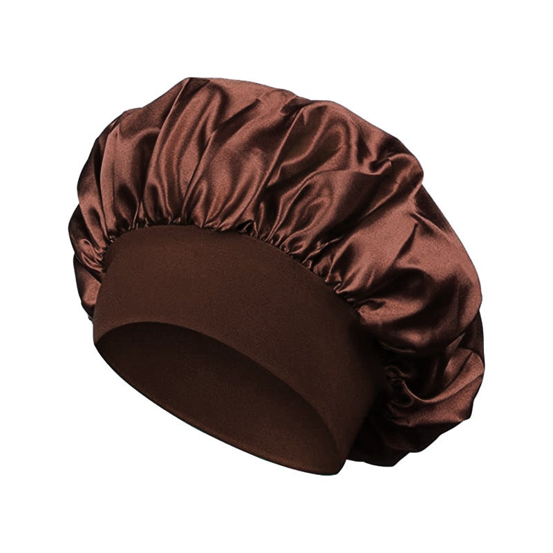 Selling Wide-Brimmed High-Elastic Headband Nightcap Hair Care Beauty Shower Cap Satin Chemotherapy Cap Classic Solid Color Shower Cap - Image 1