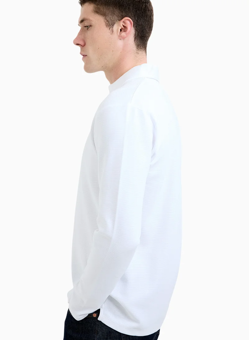 French Connection white Ls Ottoman Trophy  Cotton Jhonny Collar T-shirt for Men | Best Price UAE