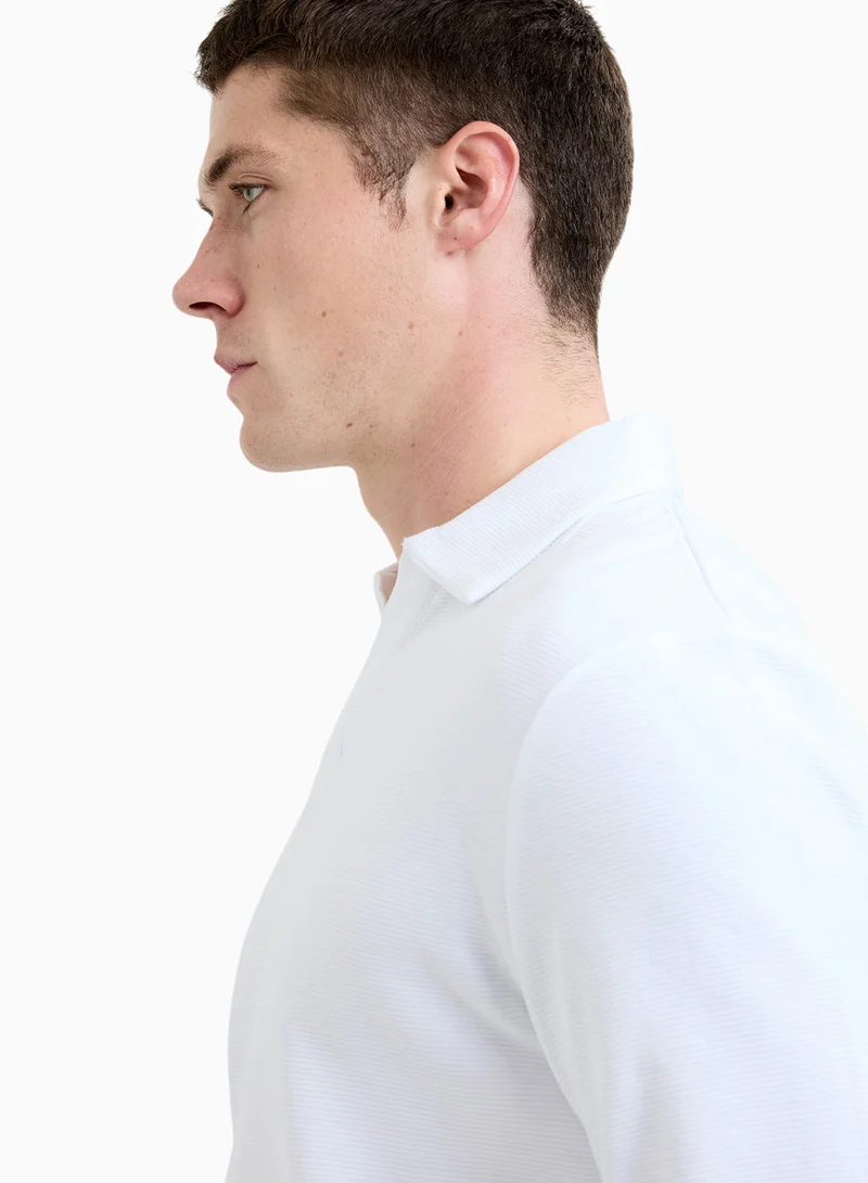 French Connection white Ls Ottoman Trophy  Cotton Jhonny Collar T-shirt for Men | Best Price UAE