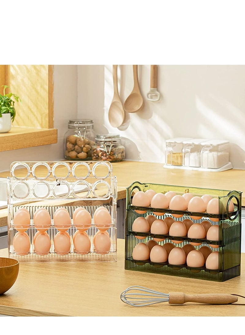 30 Grid Egg Holder for Refrigerator, 3 Layer Egg Storage Container for Fridge, Egg Organizer for Refrigerator Door, Large Capacity & Space Saver Egg Fridge Organizer - view 3