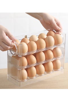 MIXDE 30 Grid Egg Holder for Refrigerator, 3 Layer Egg Storage Container for Fridge, Egg Organizer for Refrigerator Door, Large Capacity & Space Saver Egg Fridge Organizer  - Image 2