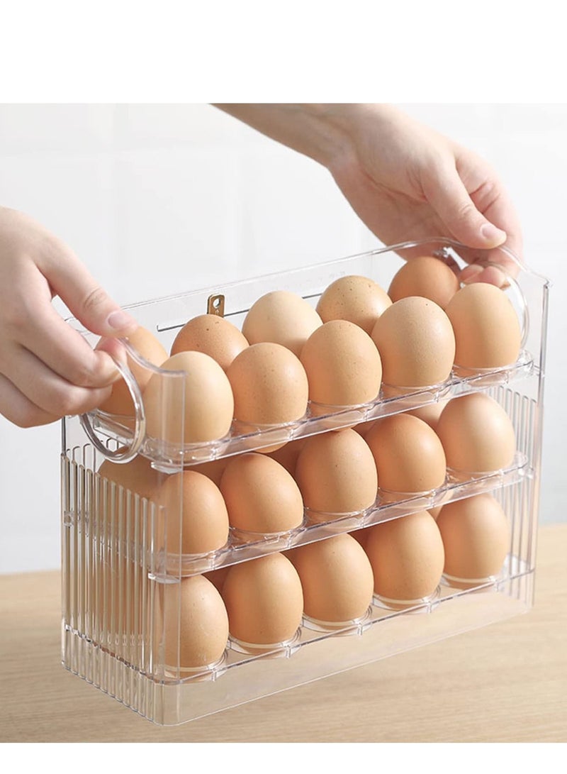 30 Grid Egg Holder for Refrigerator, 3 Layer Egg Storage Container for Fridge, Egg Organizer for Refrigerator Door, Large Capacity & Space Saver Egg Fridge Organizer - view 2