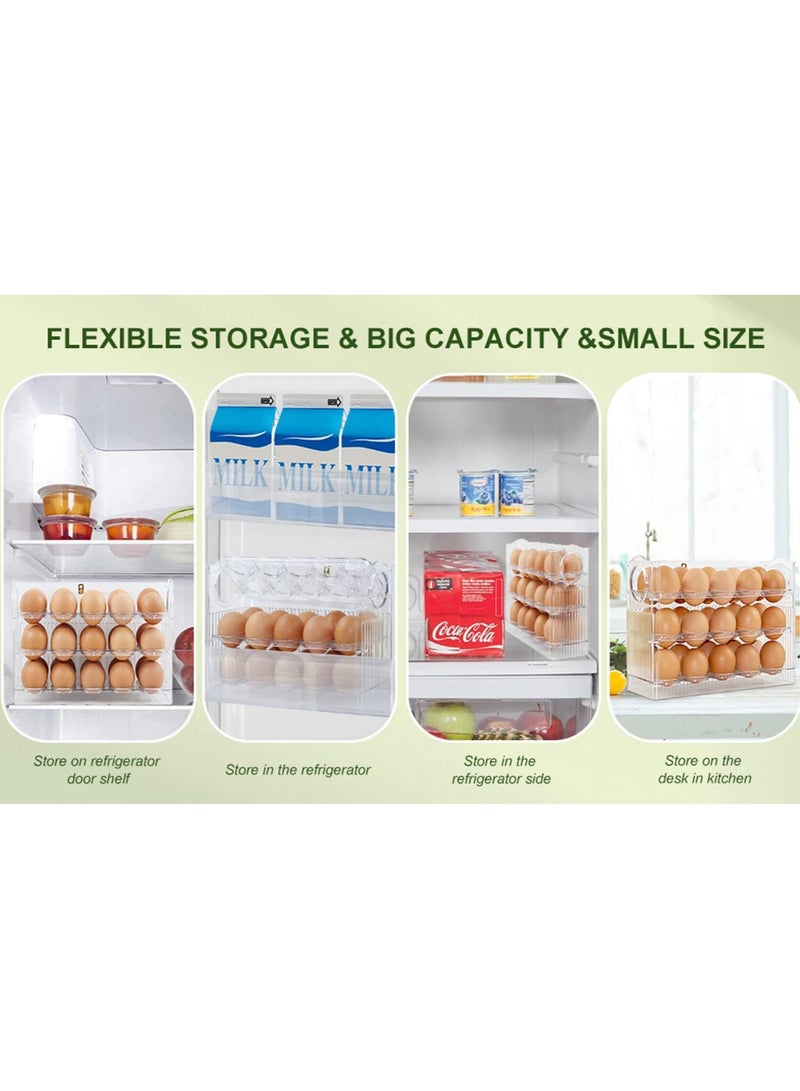 30 Grid Egg Holder for Refrigerator, 3 Layer Egg Storage Container for Fridge, Egg Organizer for Refrigerator Door, Large Capacity & Space Saver Egg Fridge Organizer - view 5