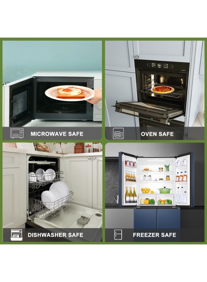 Neonix Pure white porcelain dinnerware set, microwave and dishwasher safe, suitable for 10 people, complete 55-piece kitchen set including plates, bowls, dishes, and soup bowls. - Image 4