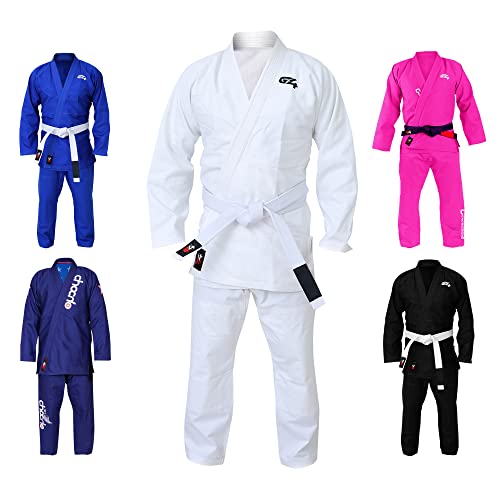 G4 VISION BJJ Gi Mens Kids Brazilian Jiu Jitsu Suit Jujitsu Adult Uniform Adult Youth Blue Black White White M2